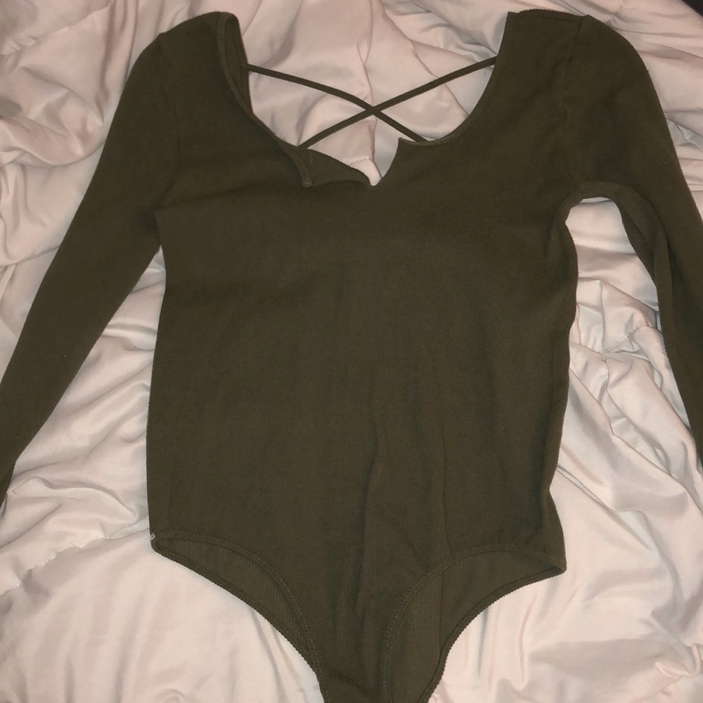 Olive green bodysuit NWOT